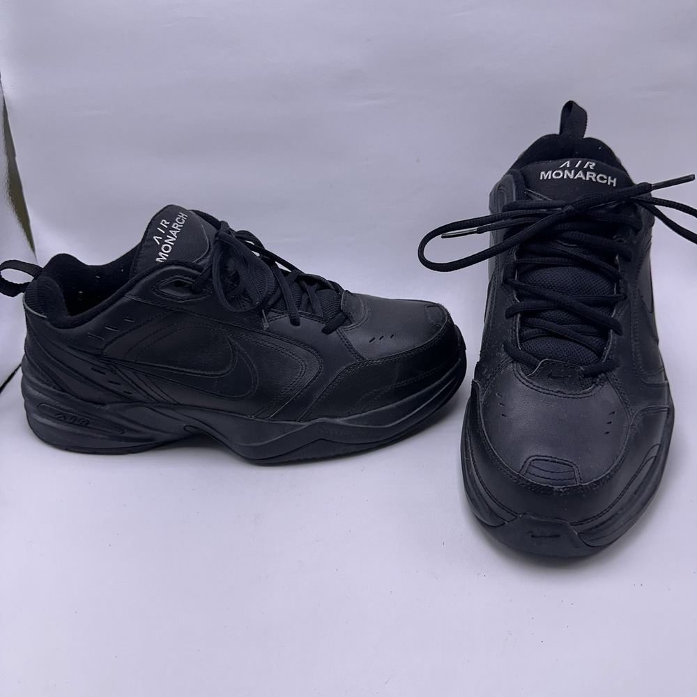 Nike Air Monarch IV 4E Sneakers Mens Size 10.5 Black Wide Athletic Walking Shoes
